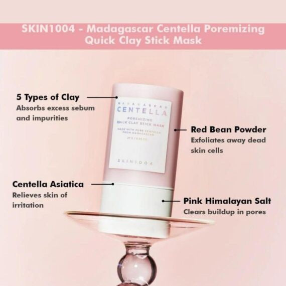 Madagascar Centella Clay Stick Mask - For Quick Pore Minimizing & whiteheads/Blackheads cleaning