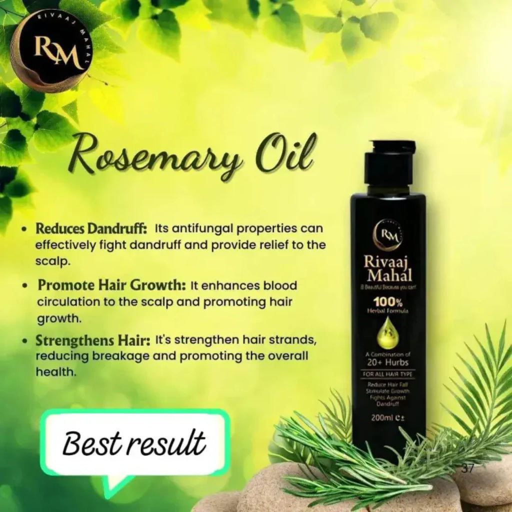 Rivaaj Mahal Herbal Hair Oil | 100% Natural Formula with 20+ Herbs | Reduces Hair Fall, Promotes Growth & Fights Dandruff